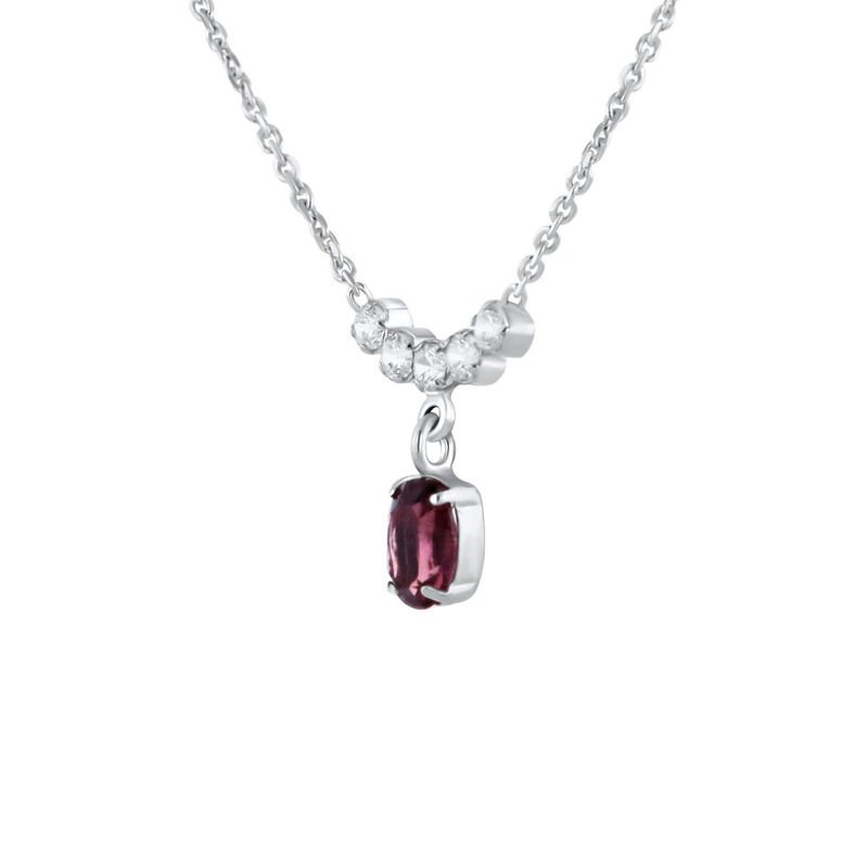 Gargantilla De Plata 925 Con Cristal Color Amat... image number null