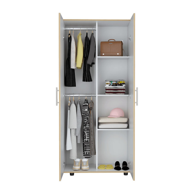 Closet Derek Caf&eacute; Claro y Blanco Virtual Mueble... image number null