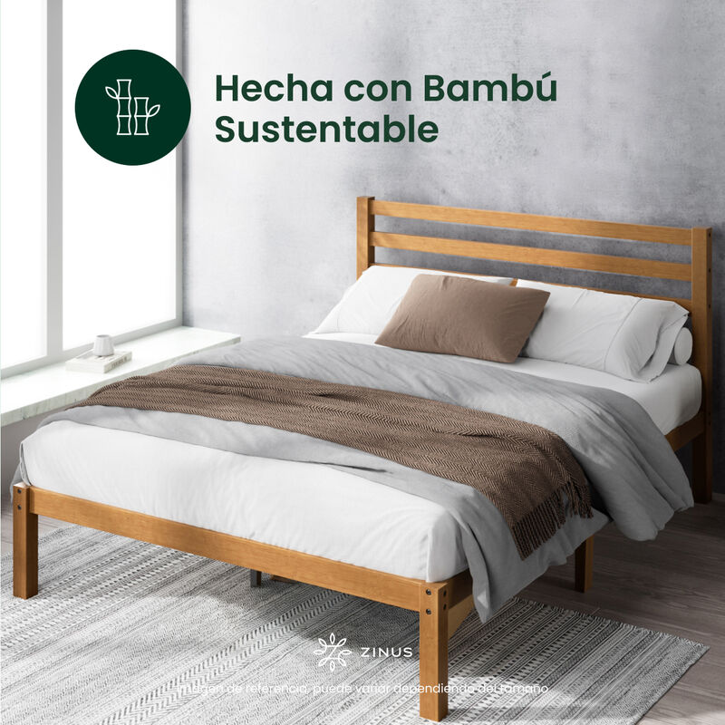 Zinus | Leah | Base De Cama Matrimonial De Bamb... image number null