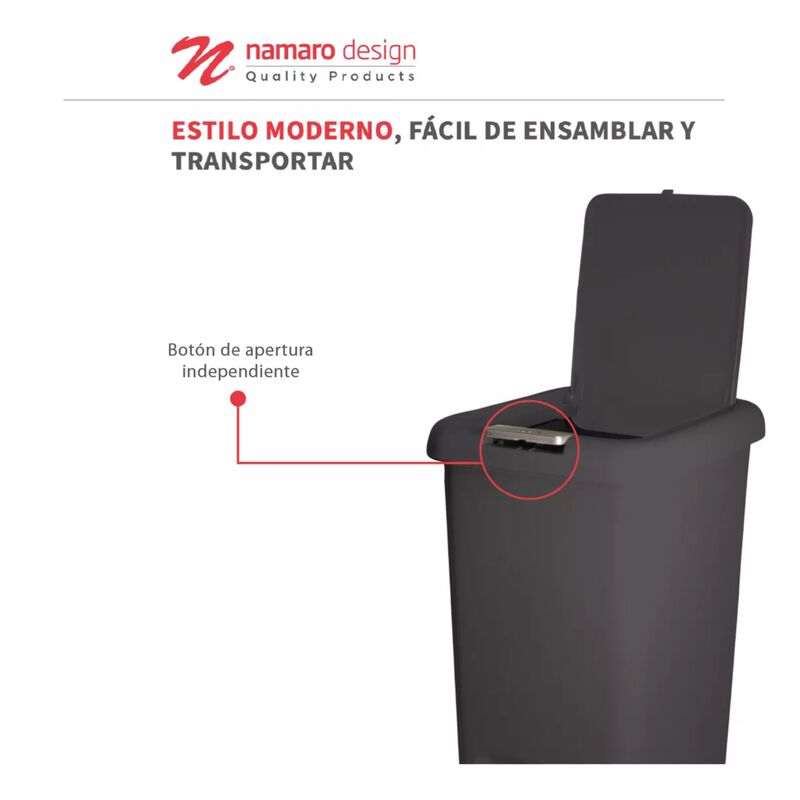 Basurero Con Doble Mecanismo 10l Namaro Design image number null