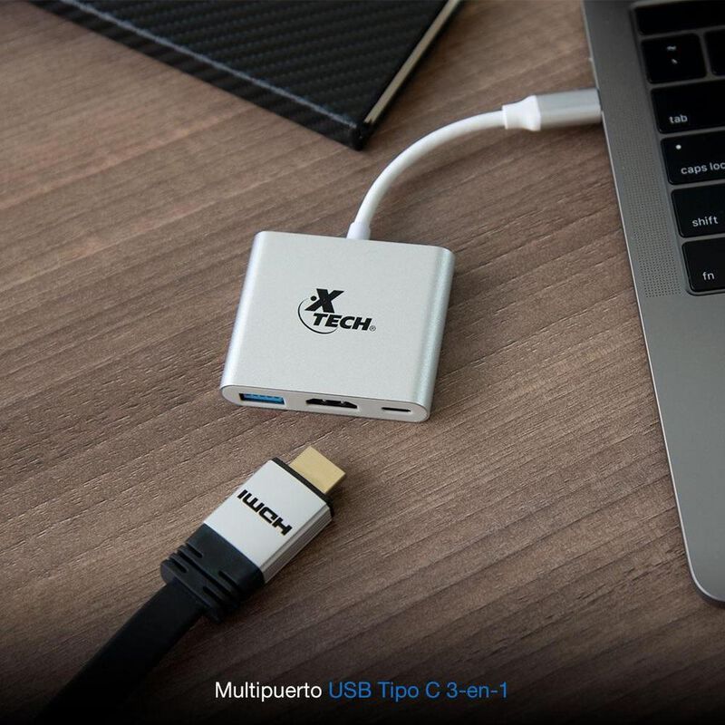 Adaptador multipuerto USB Tipo C 3-en-1 Xtech X... image number null