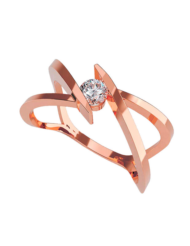 Anillo de Compromiso en Oro de 10K con Circonia... image number null