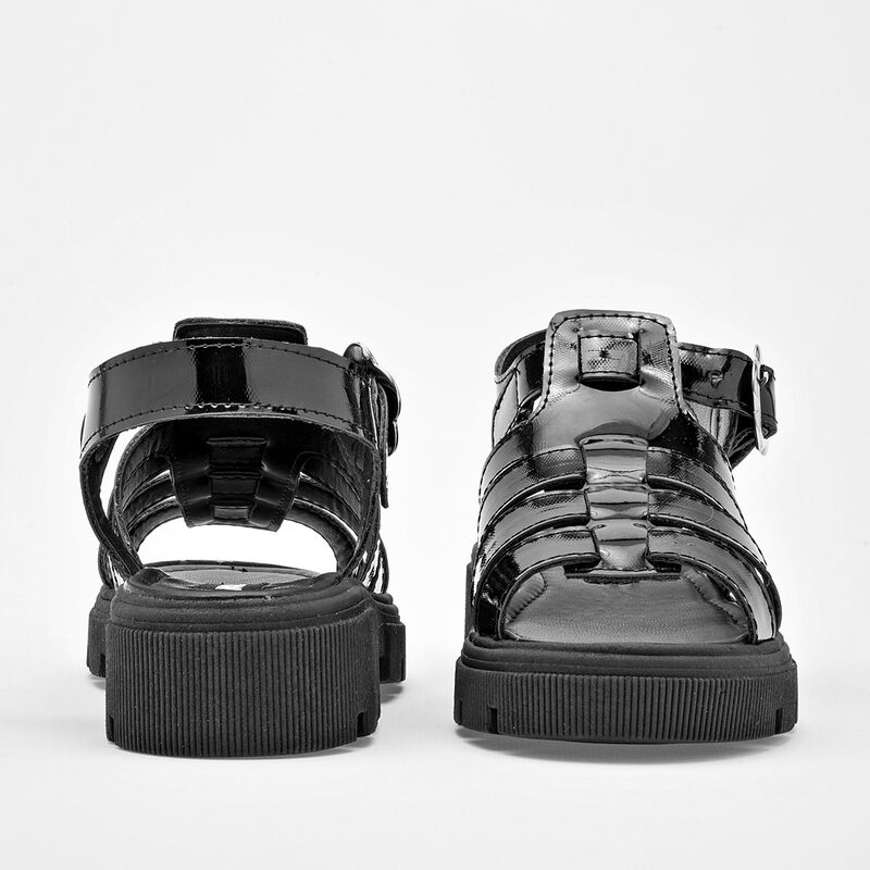 Moramora Sandalia para ni&ntilde;a negro charol image number null