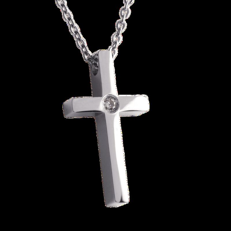 Collar Mujer Acero Inoxidable Cruz, Regalo Reli... image number null