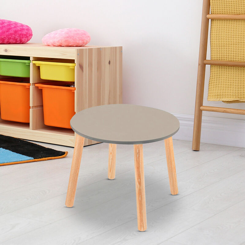 Mesa Infantil de Madera Circular para Ni&ntilde;os-Gri... image number null
