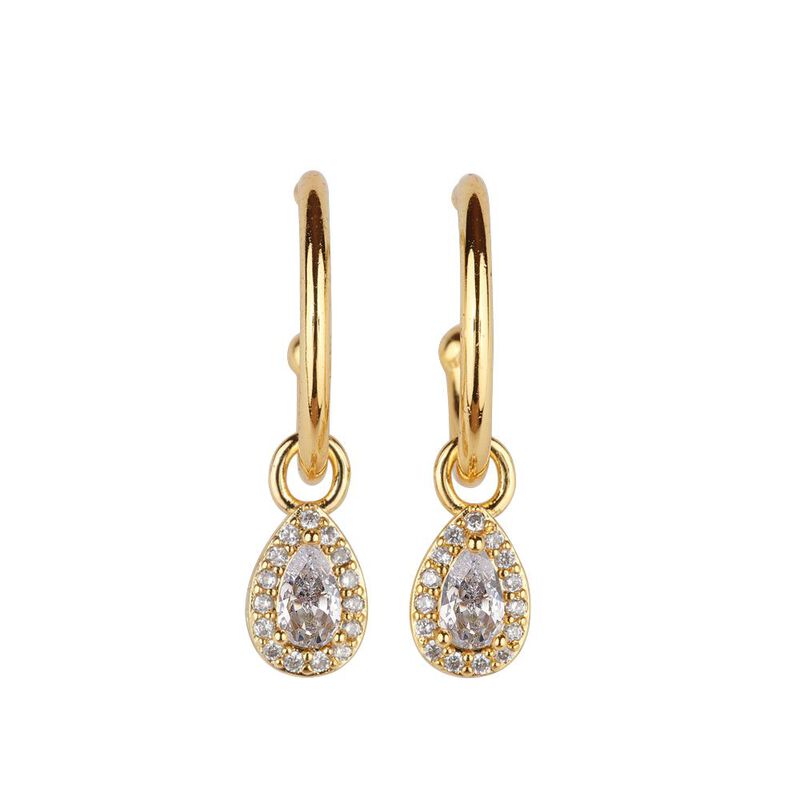Aretes Mujer Oro 14k Arracadas Zirconia Joyer&iacute;a... image number null