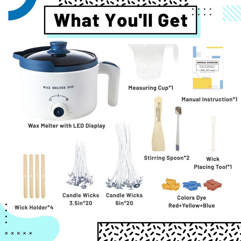 Kit Para Hacer Velas El&eacute;ctricas Wax Melting Pot... image number null
