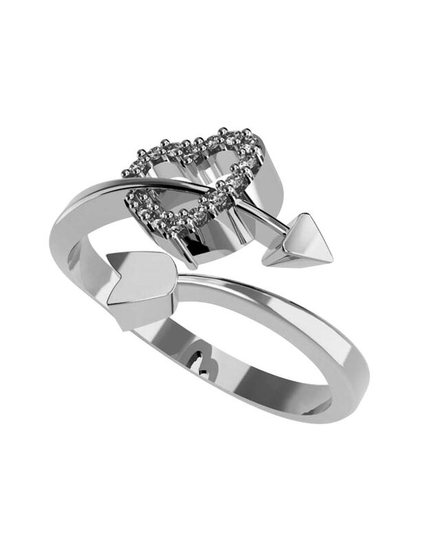 Anillo de Compromiso en Oro Blanco 10K con Circ... image number null