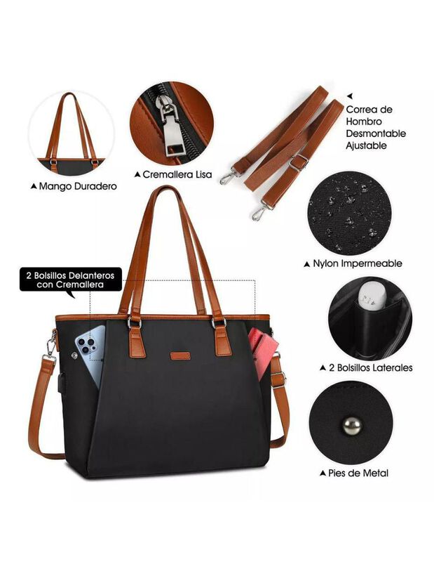 Bolsa Tote Pink Brule Womtech Para Mujer image number null