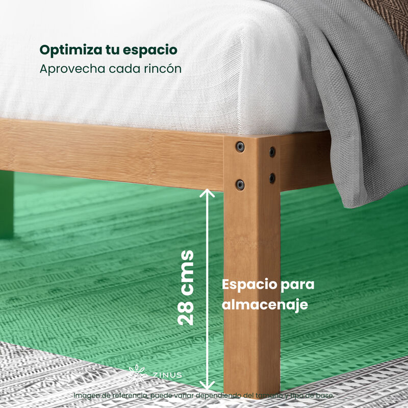 Zinus | Leah | Base De Cama Matrimonial De Bamb... image number null