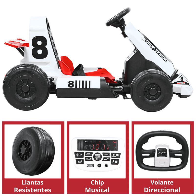 Montable El&eacute;ctrico Go Kart para Ni&ntilde;os con Largo... image number null