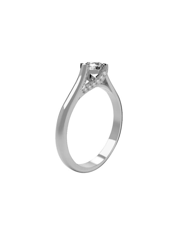 Anillo de Compromiso de 14K con Circonia Talla ... image number null