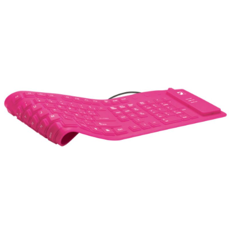 Teclado flexible multimedia al&aacute;mbrico, rosa image number null