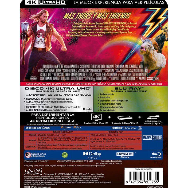 THOR: LOVE AND THUNDER (Steelbook 4K UHD + BD) image number null
