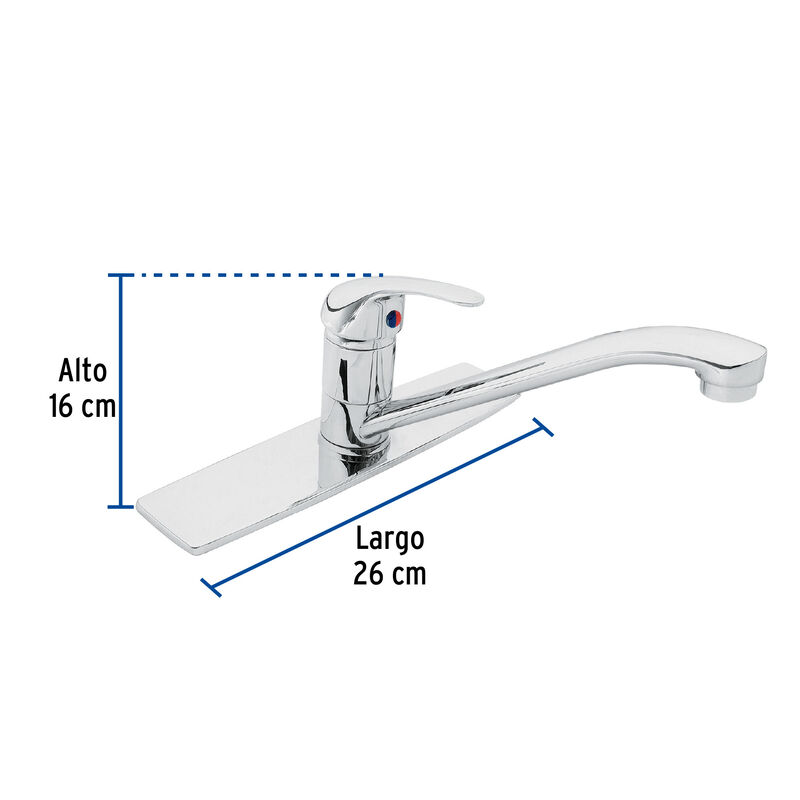 Monomando Inox para Fregadero Cuello Recto Fose... image number null