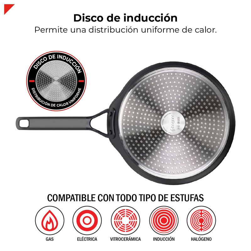 Comal De Aluminio Forjado 26cm Bogner BLACK PRO... image number null