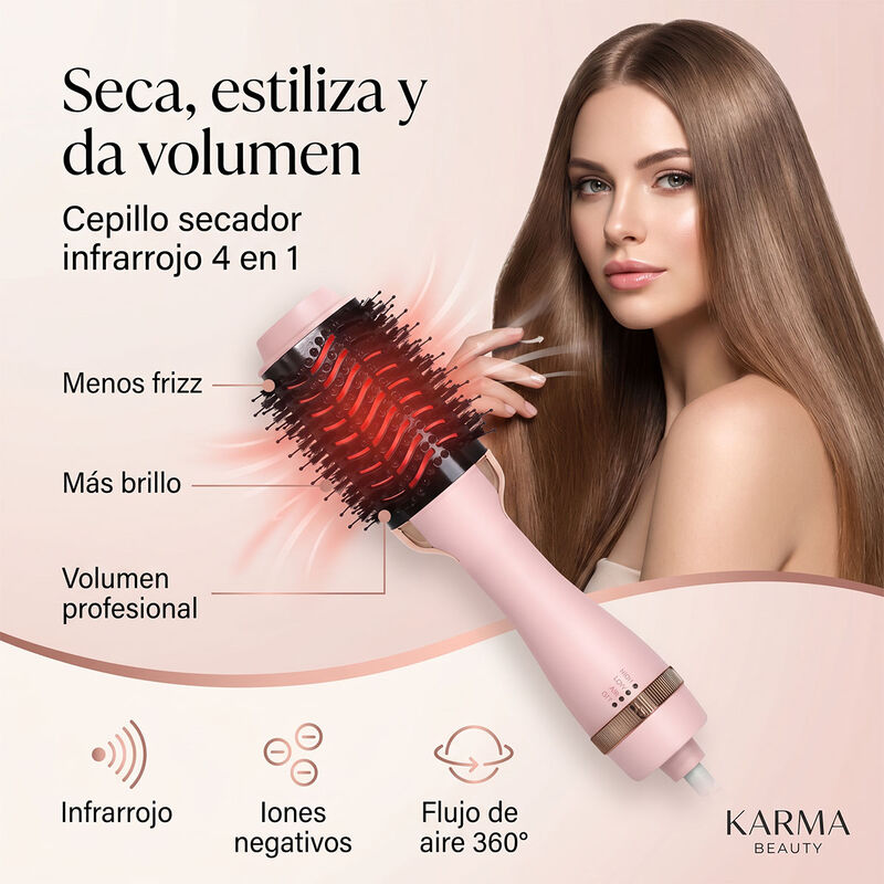 Cepillo Secador Infrarrojo Ionico Karma Beauty ... image number null
