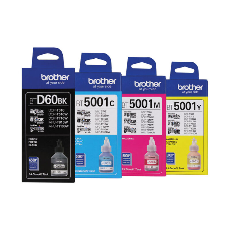 Kit de 4 Tintas Brother: BTD60BK, BT5001Y, BT50... image number null