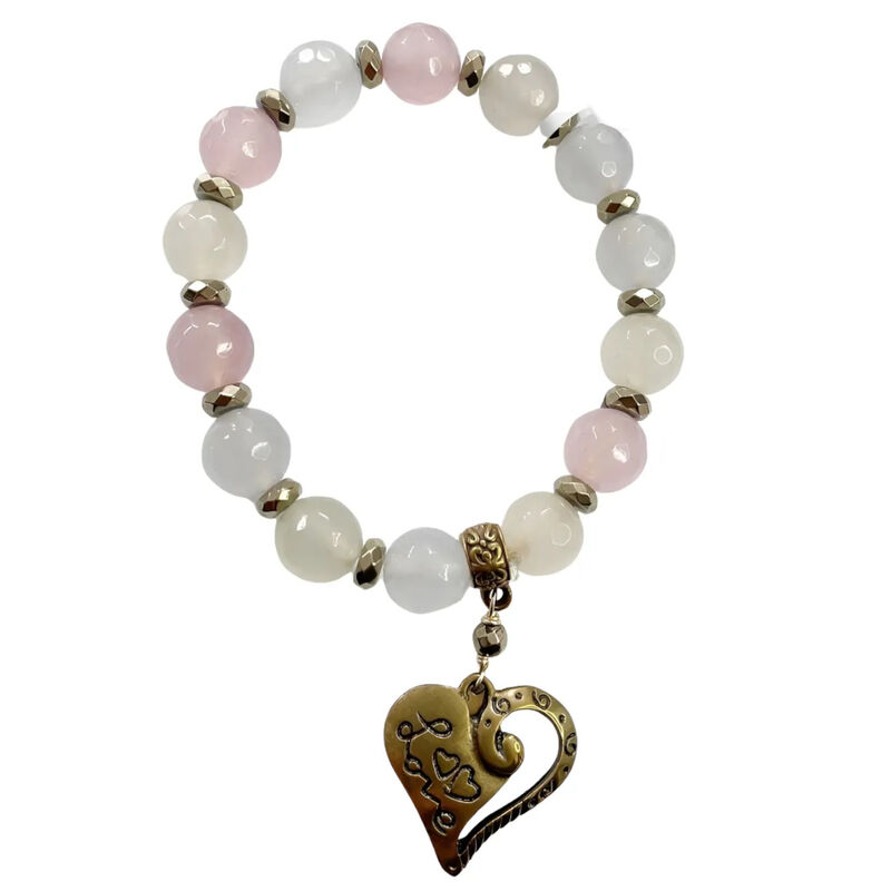 Pulsera colores pastel &Aacute;gatas con dije Coraz&oacute;n ... image number null