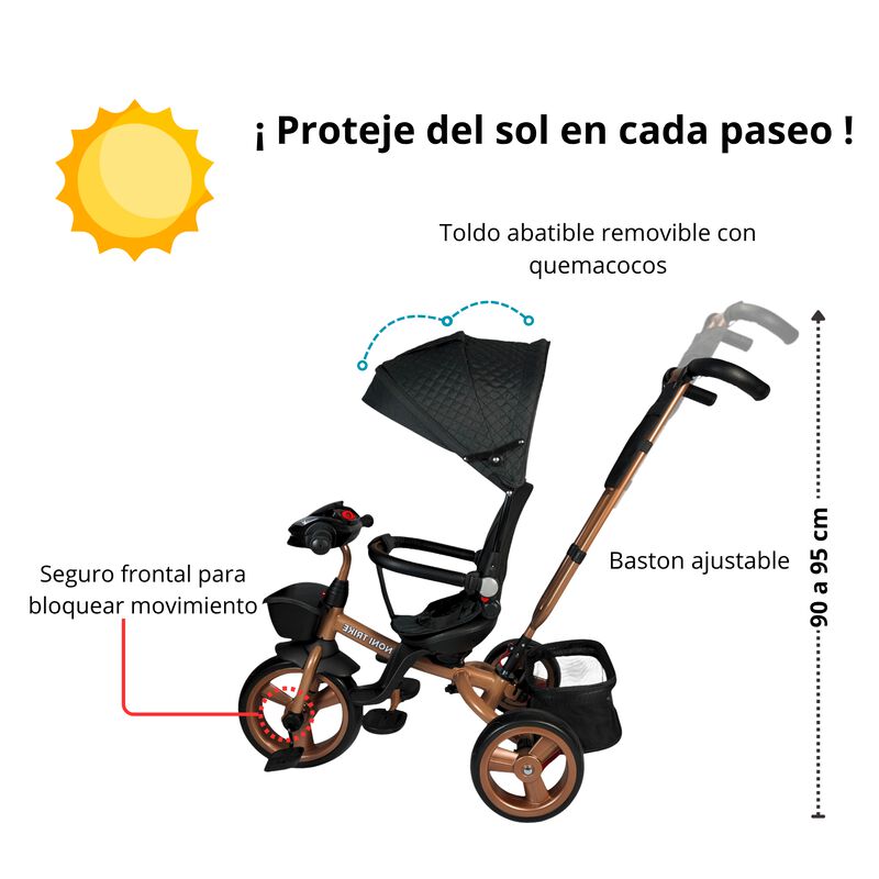 Triciclo Infantil Tipo Carriola con Bast&oacute;n Ajus... image number null