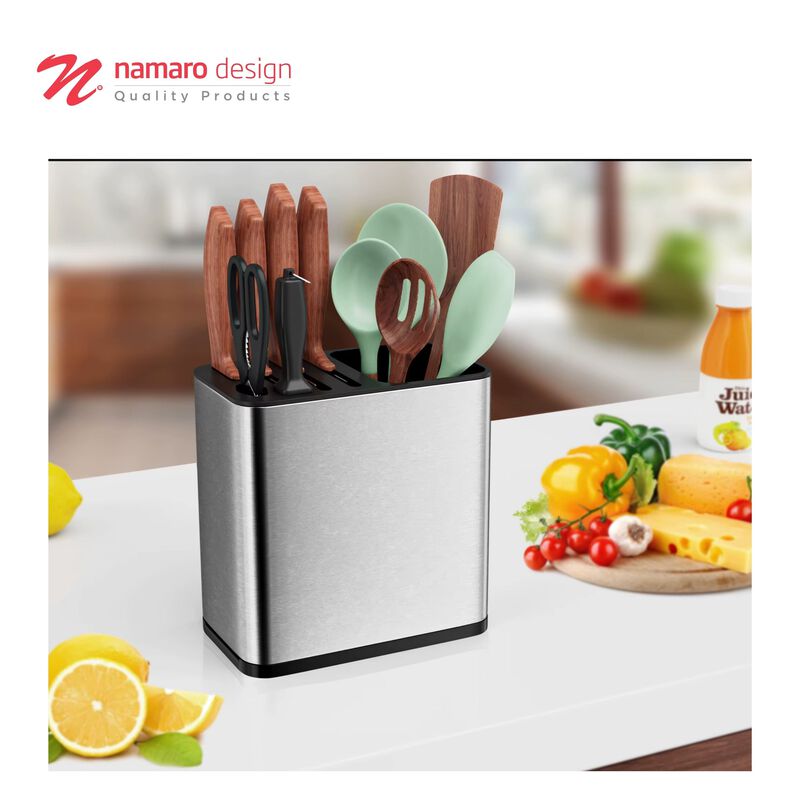 Porta Cubiertos Rectangular hecho de Acero Inox... image number null