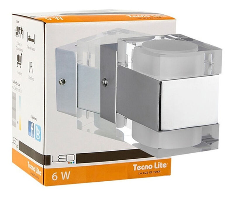 Lampara  Sobreponer Muro Cromado 6w Luz Suave C... image number null