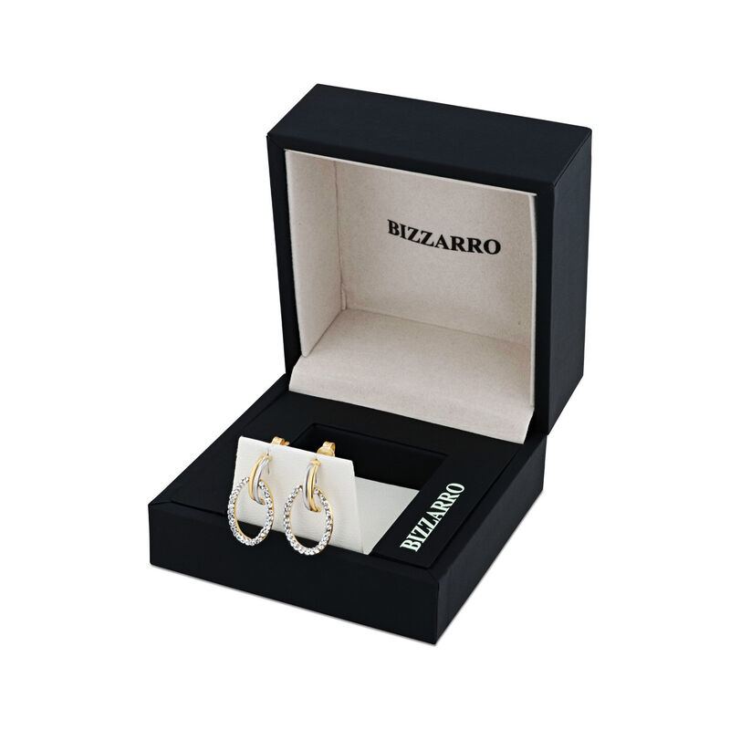 Aretes Oro Amarillo Y Blanco 10k Con Zirconias ... image number null