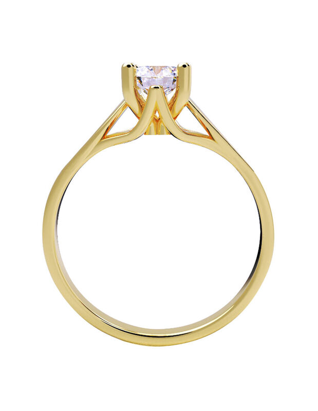 Anillo de Compromiso en Oro Amarillo 10K con Ci... image number null