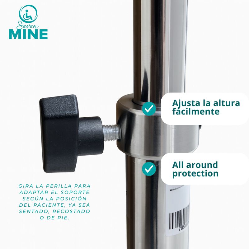 Porta Sueros M&eacute;dico con Ruedas | Base Estable 5... image number null