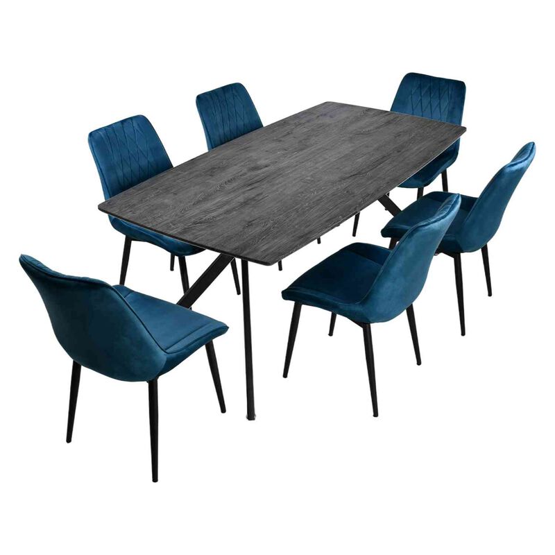 Mesa Comedor 6 Pers Nordico Gris Hogar Lujo 180... image number null
