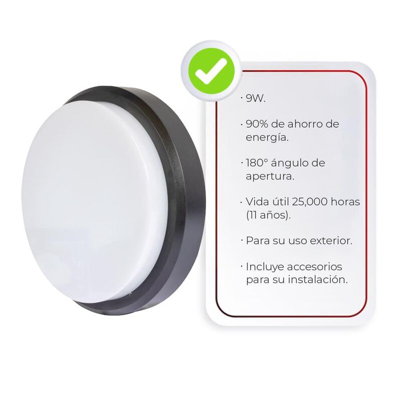 Arbotante Led Redondo De 9 W image number null