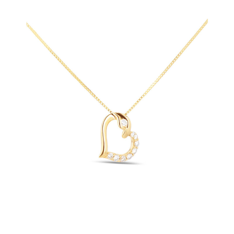 Dije De Corazon De Oro Amarillo 14k Con Cadena ... image number null