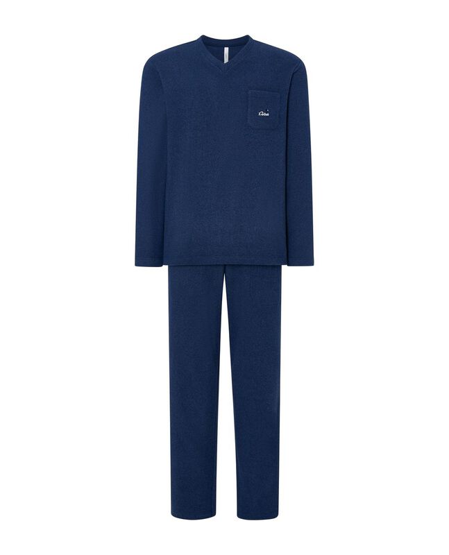 Pijama Liso de Hombre Azul Marino image number null