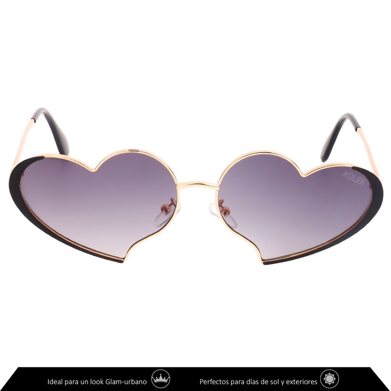 Lentes De Sol Xolek 132 Coraz&oacute;n Met&aacute;lico Uv400 ... image number null