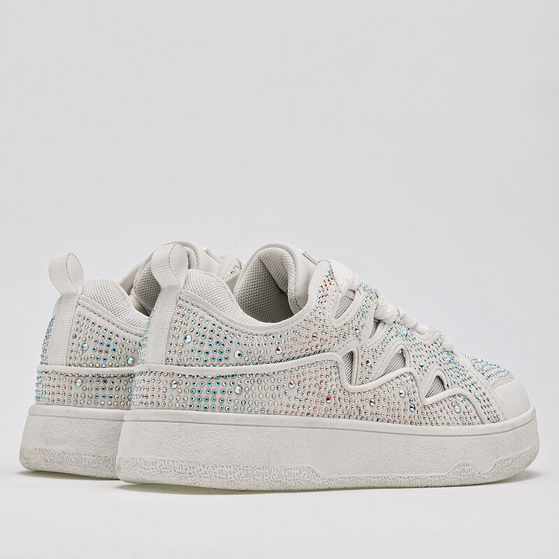 Clasben Tenis urbano para mujer blanco plata BA... image number null