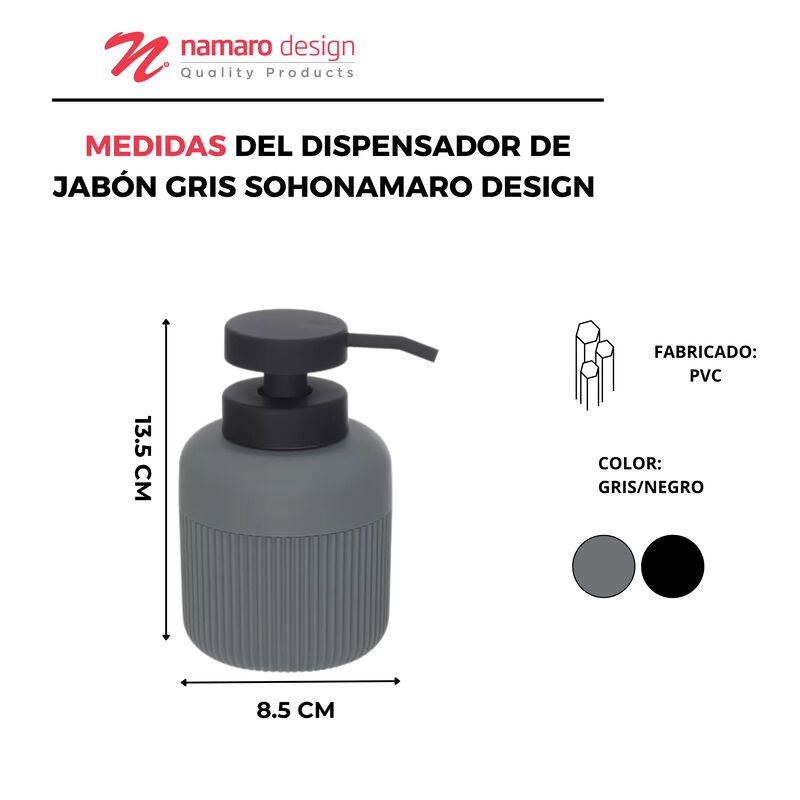 Dispensador De Jabón Gris Soho Namaro Design image number null