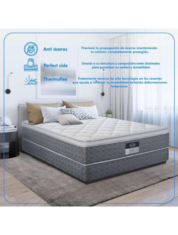 Colch&oacute;n America Queen Royce + Box Gratis Firme image number null