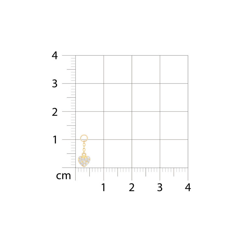 Charm En Forma De Coraz&oacute;n De Oro Amarillo 14K C... image number null