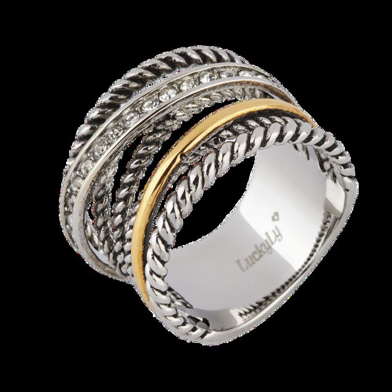 Anillo Mujer Acero Inoxidable Zirconia C&uacute;bica R... image number null