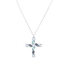 Gargantilla De Cruz Con Cadena De Plata 925 Con Zirconias De Colores (31 X 22Mm Aprox)