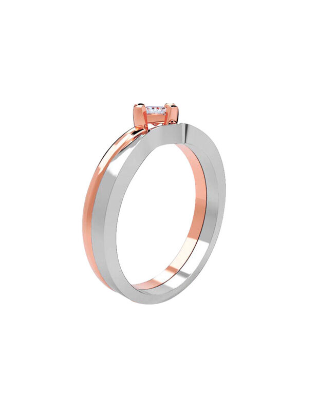 Anillo de Compromiso en Oro Rosa 14K con Circon... image number null