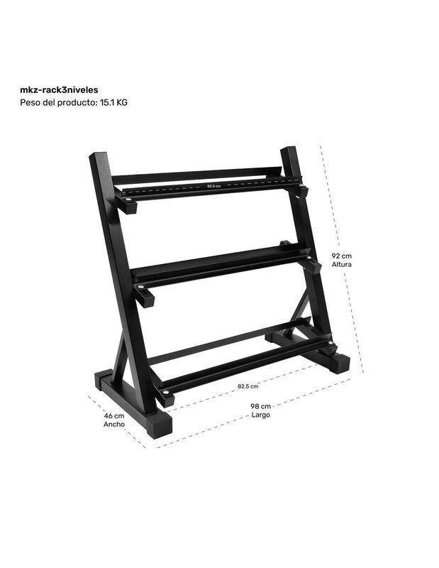 Rack Mancuernas Pesas 3 Niveles Gym Barras Sopo... image number null