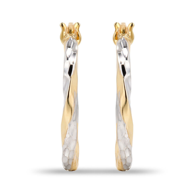 Arracadas Oro 10k Con Platinado 15 mm | Bizzarr... image number null