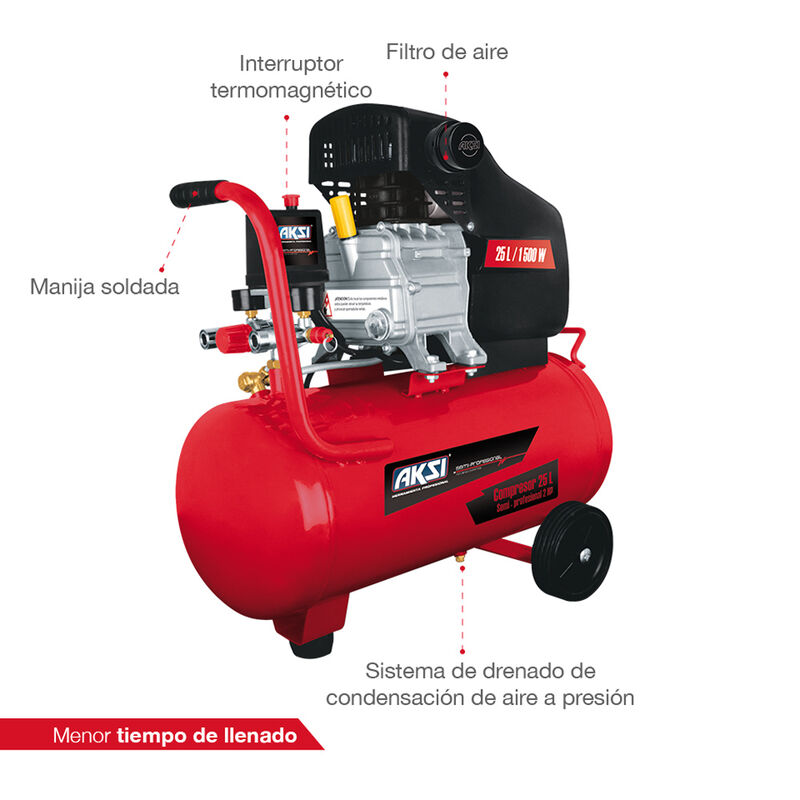 Compresor de Aire Aksi 25 lts 2 HP Semi Profesi... image number null
