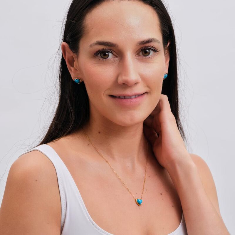 Collar LuckyLy Nadia Ba&ntilde;o de Oro 14k con Piedra... image number null