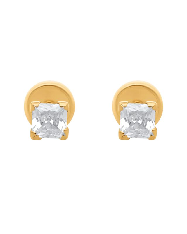 Broqueles De Oro Amarillo 14k Con Zirconias image number null