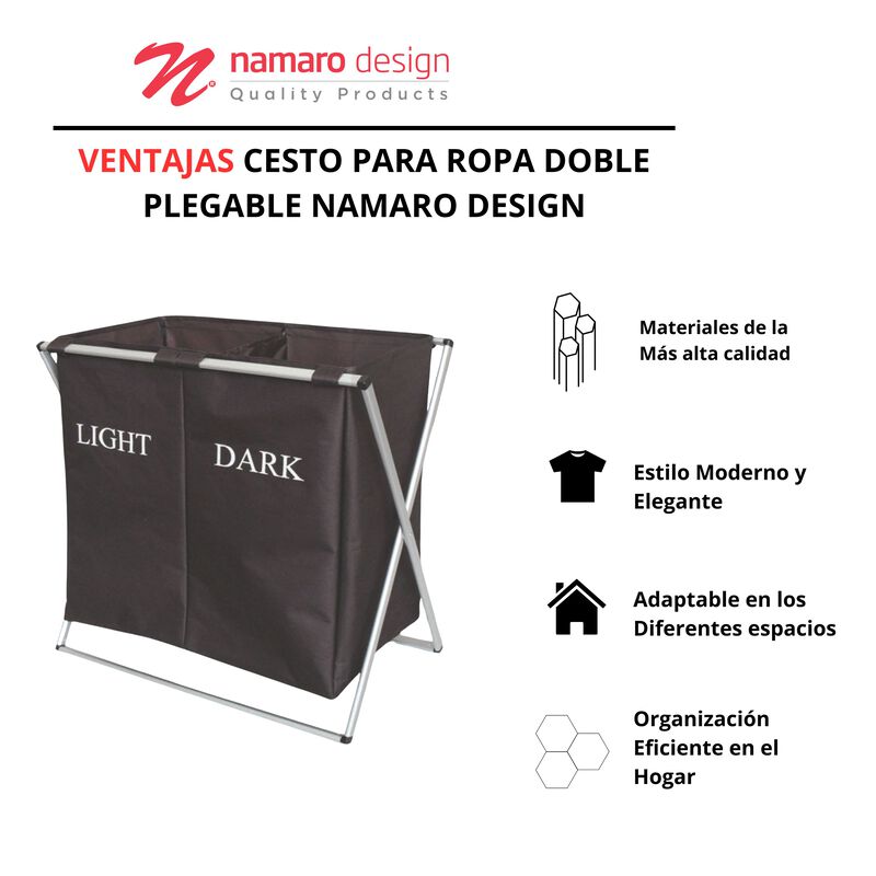 Cesto Para Ropa Doble Plegable Namaro Design image number null