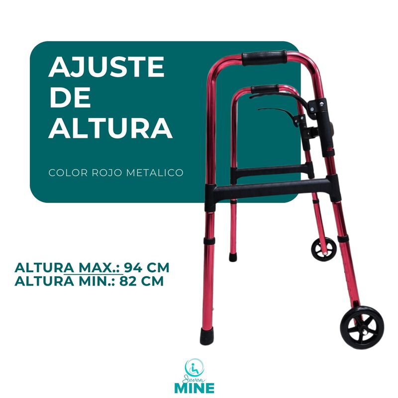 Andadera Viajera Plegable con Llantas delantera... image number null