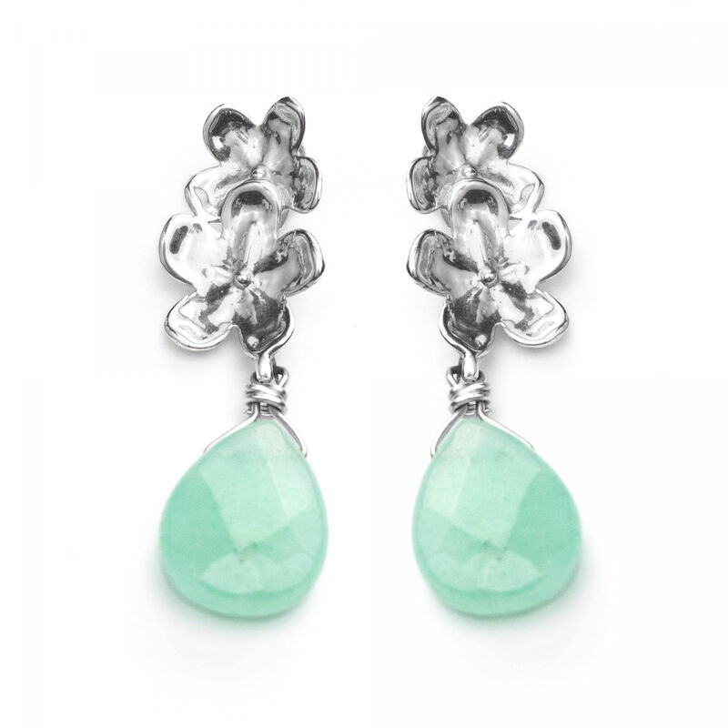 Aretes largos Floral con &Aacute;gata image number null