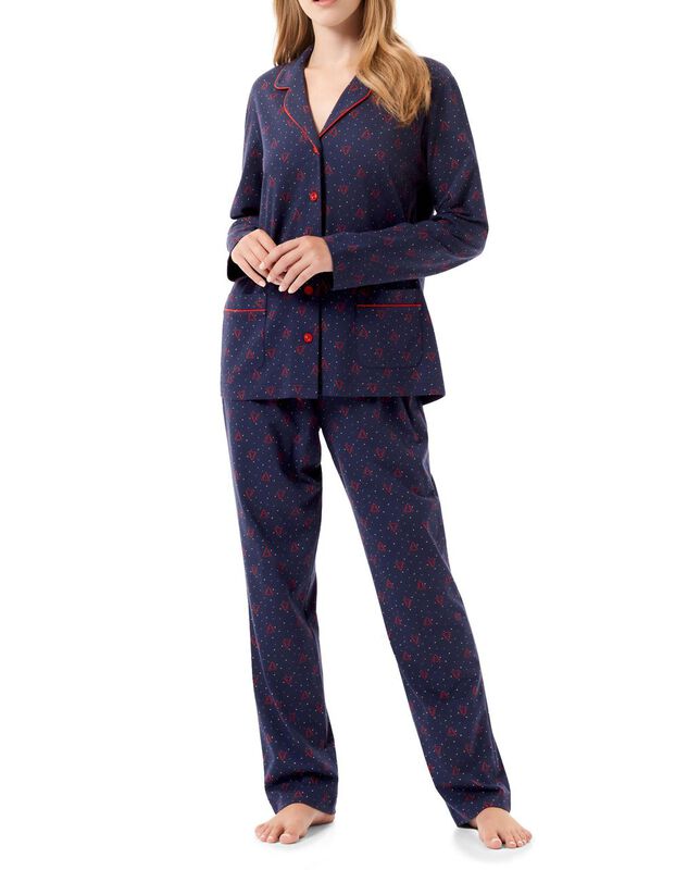 Pijama Vivo Punto Azul Marino image number null